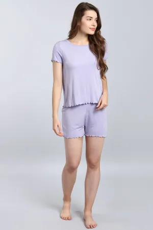 Delicate Lilac Shorts Set