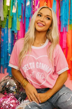 Delta Gamma Recruitment Simple Heart Pink Ringer