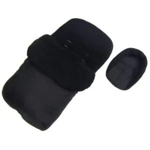 Deluxe 2in1 Universal Black Footmuff & Headhugger To Fit OBaby Hera Pushchair