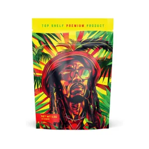 Designed Mylar Bag - Rasta Top Shelf Premium - 9.8cm x 13cm - Pack of 50
