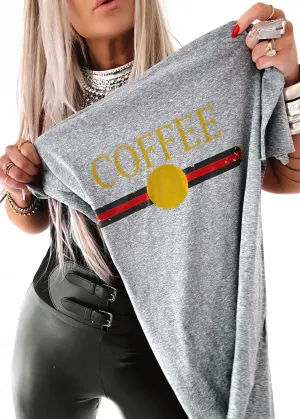 DESIGNER COFFEE SIDE SLIT TEE