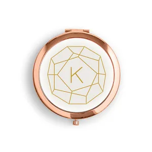 Designer Compact Mirror - Gem Stone Print Silver Royal Blue