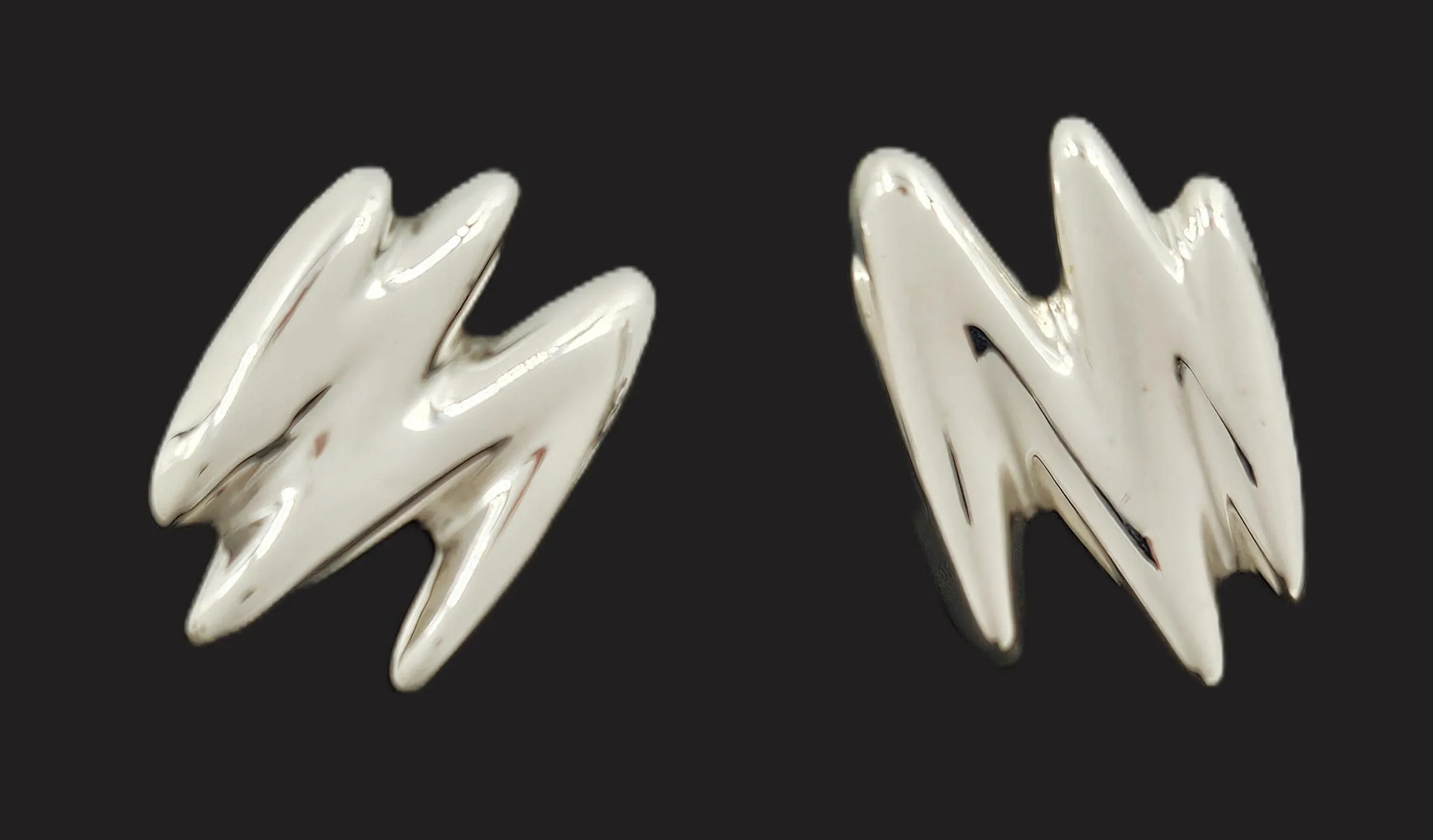 Designer Joe Clift Sterling Silver Large Modernist Earrings Circa 1960/70's