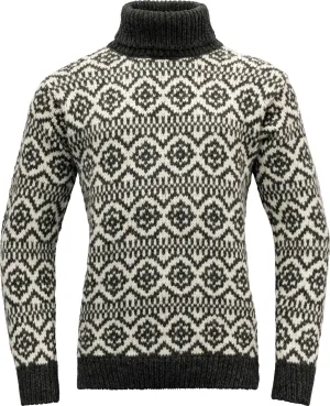 Devold Unisex Hoddevik Wool High Neck Anthracite/Off White | Buy Devold Unisex Hoddevik Wool High Neck Anthracite/Off White here | Outnorth