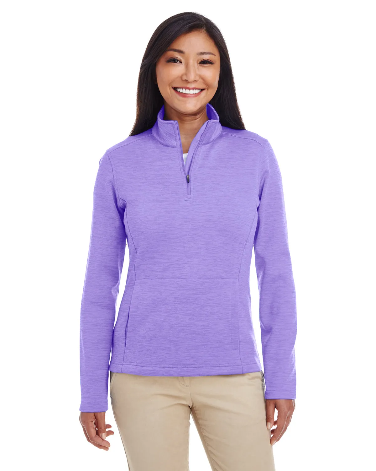 DG798W Devon & Jones Ladies' Newbury Mélange Fleece Quarter-Zip