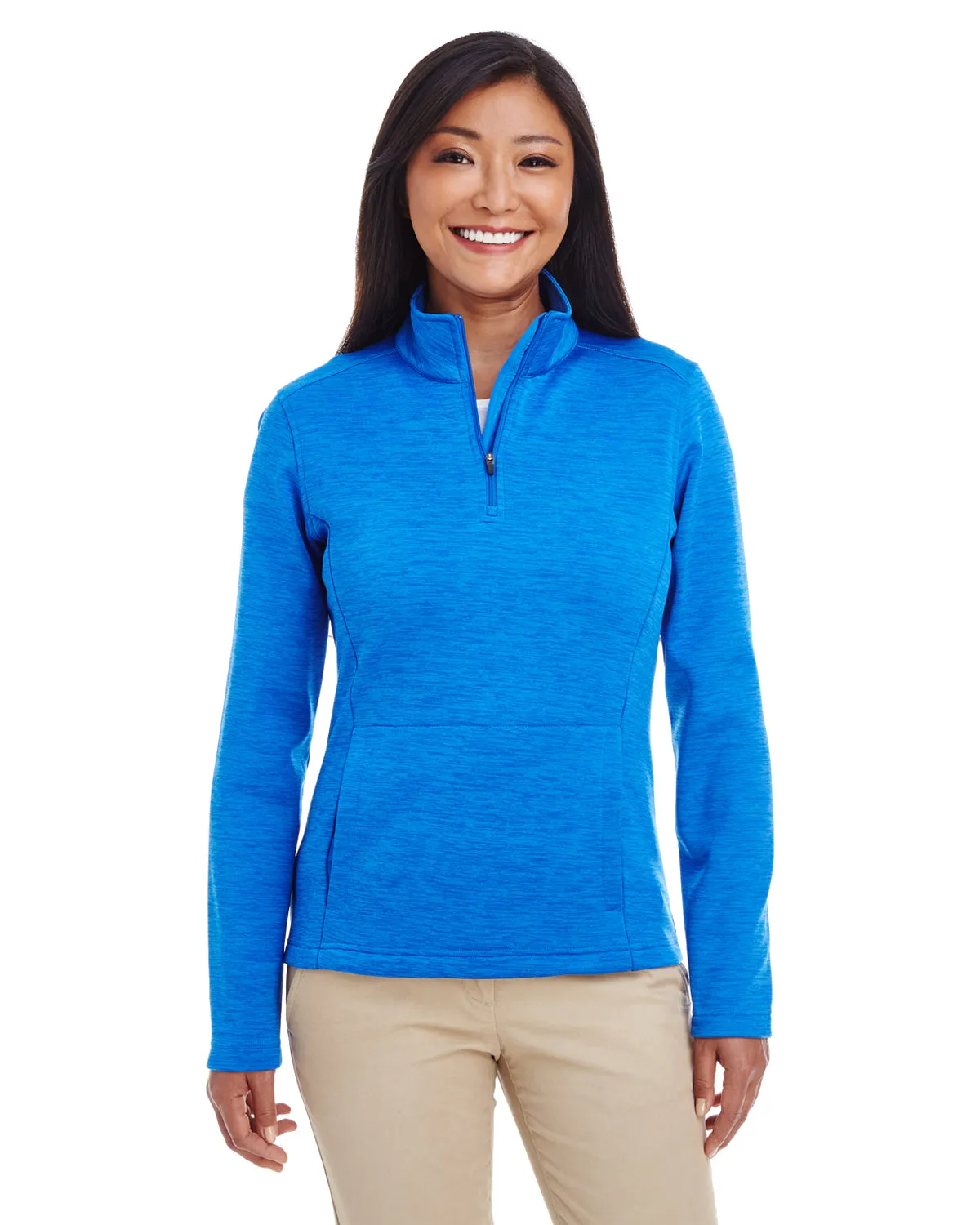 DG798W Devon & Jones Ladies' Newbury Mélange Fleece Quarter-Zip