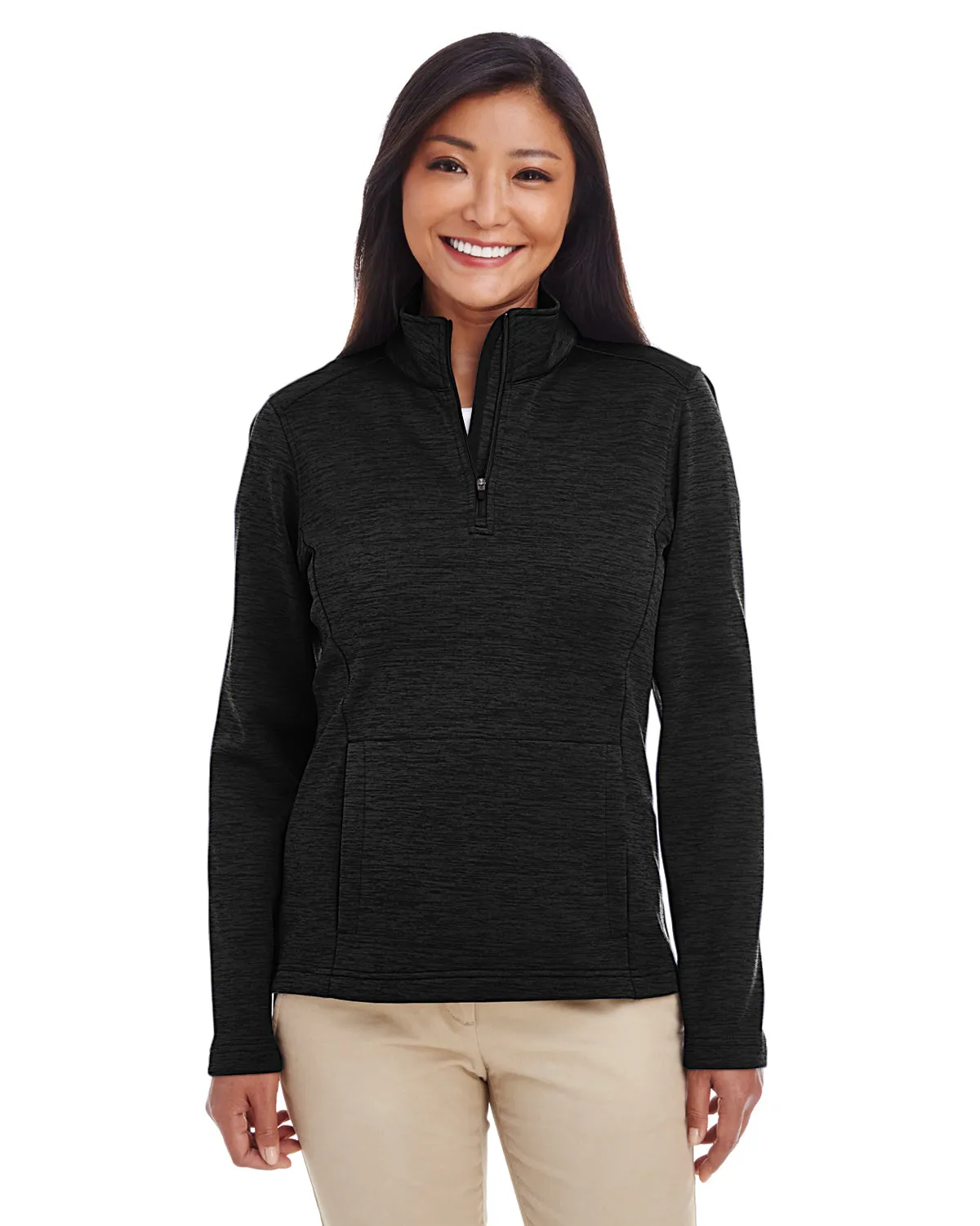 DG798W Devon & Jones Ladies' Newbury Mélange Fleece Quarter-Zip