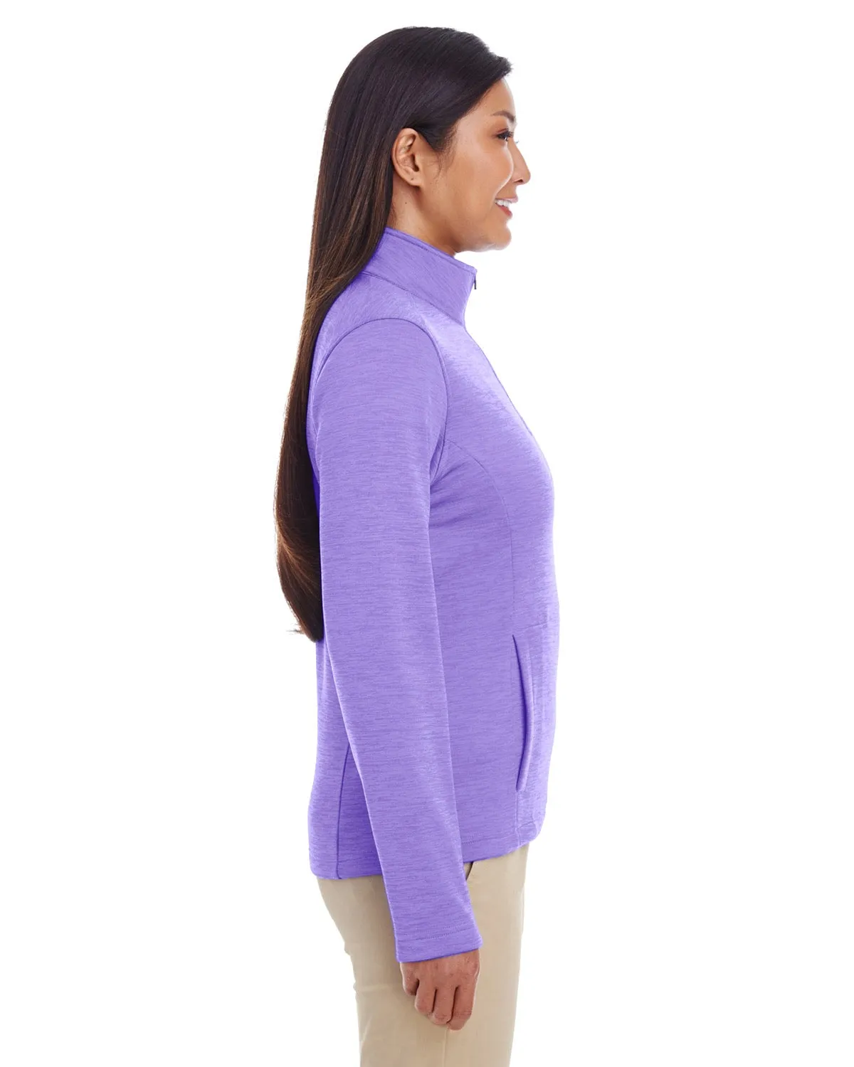 DG798W Devon & Jones Ladies' Newbury Mélange Fleece Quarter-Zip