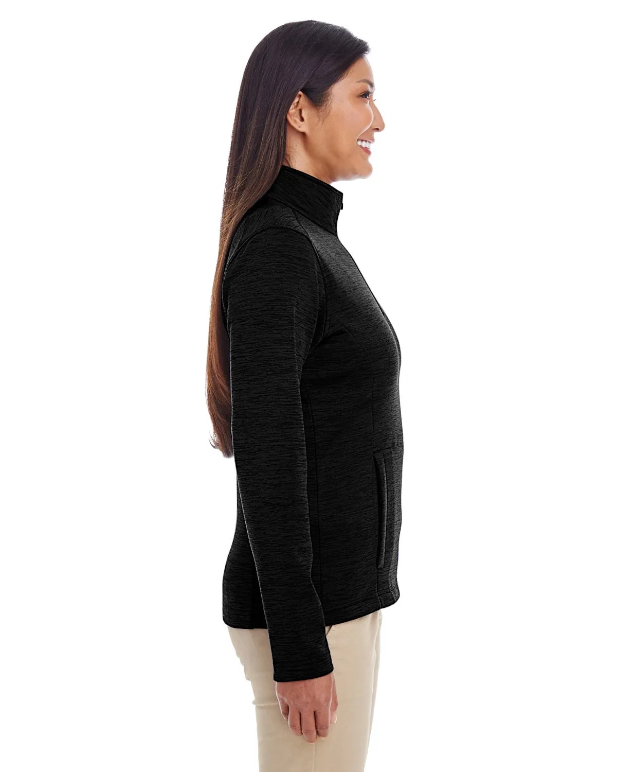 DG798W Devon & Jones Ladies' Newbury Mélange Fleece Quarter-Zip