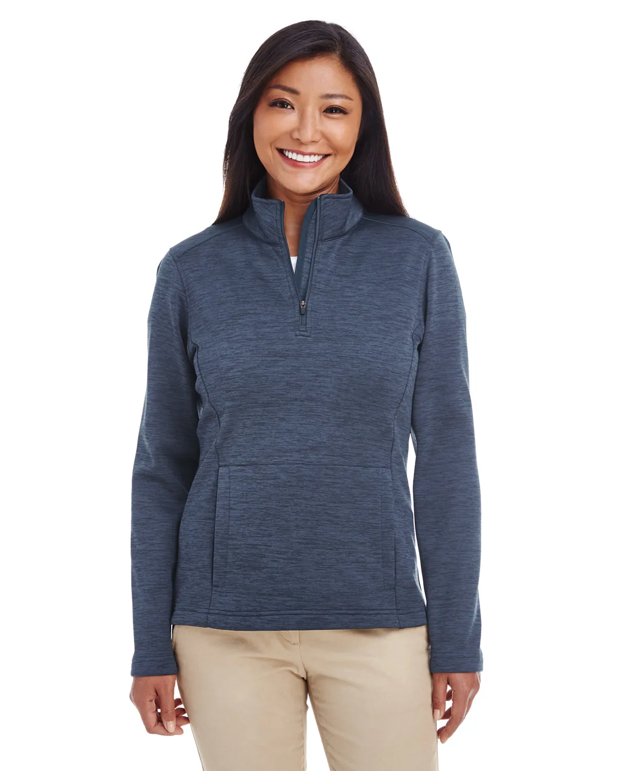DG798W Devon & Jones Ladies' Newbury Mélange Fleece Quarter-Zip