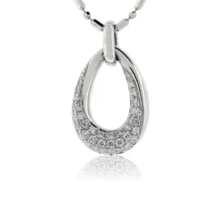 Diamond Semi Circle White Gold Pendant