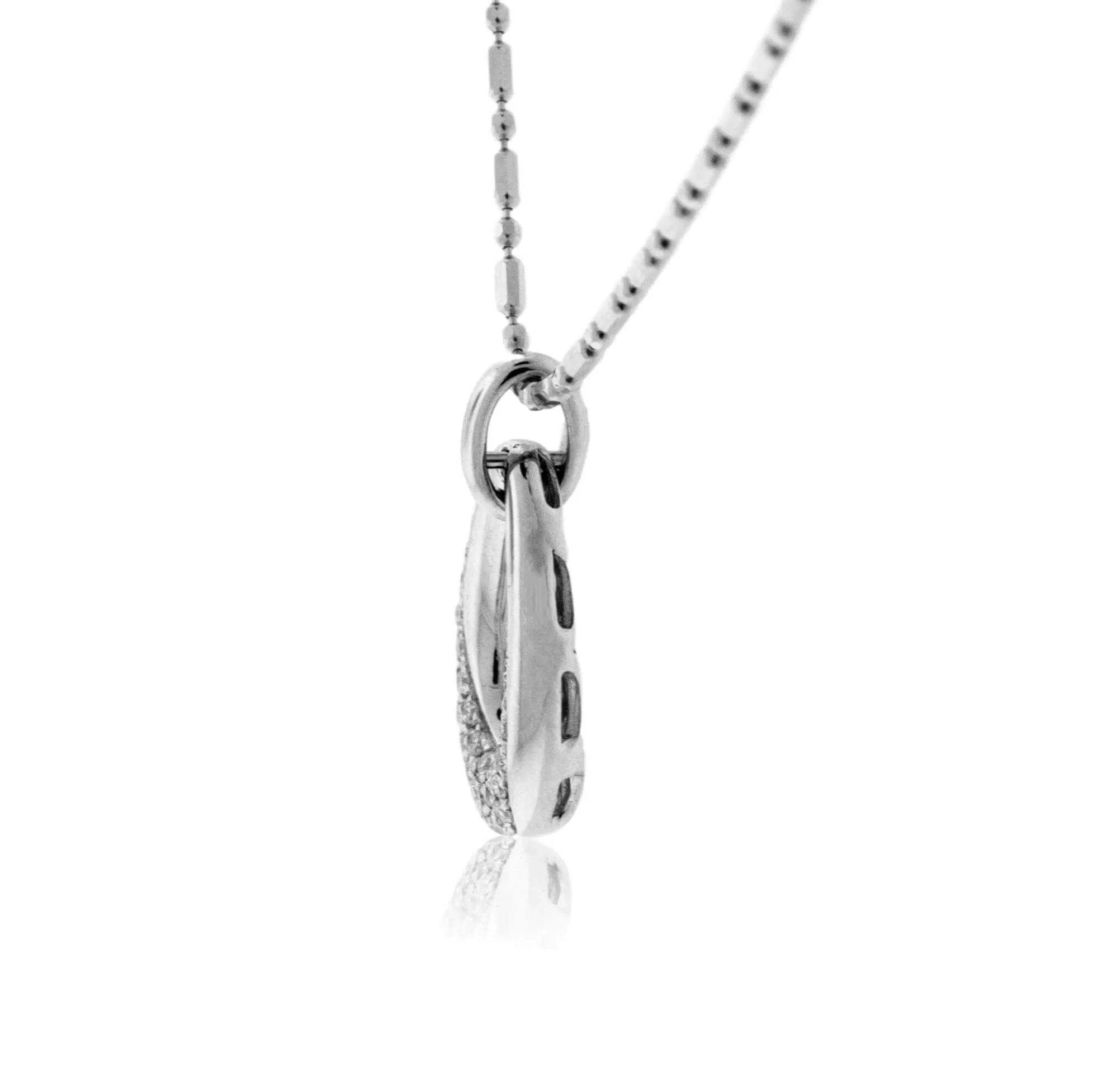 Diamond Semi Circle White Gold Pendant