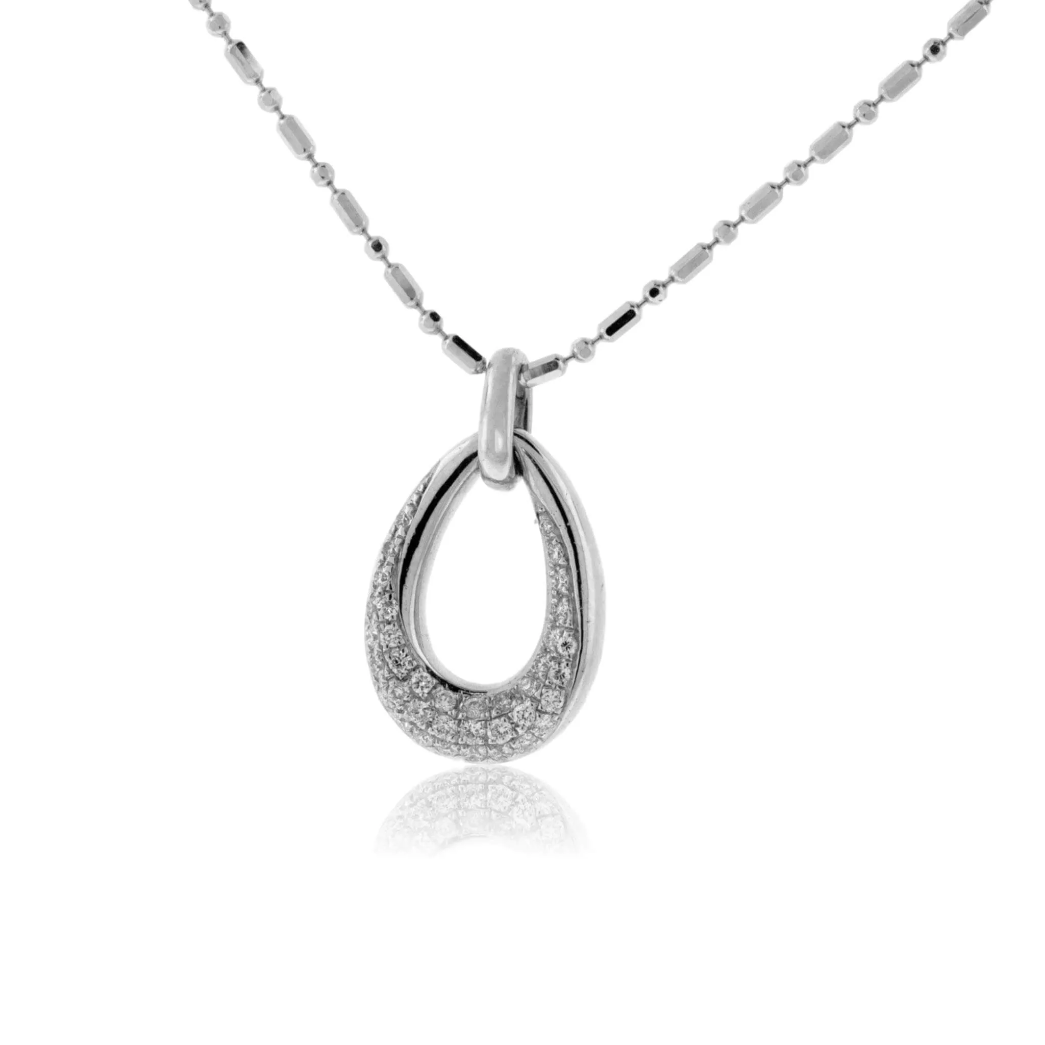 Diamond Semi Circle White Gold Pendant