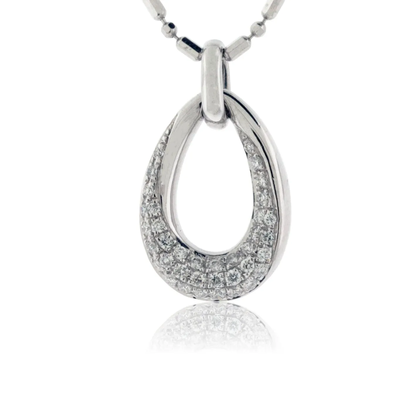 Diamond Semi Circle White Gold Pendant