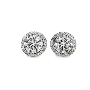 Diamond Studs with Diamond Jackets 2.09 cts White Gold