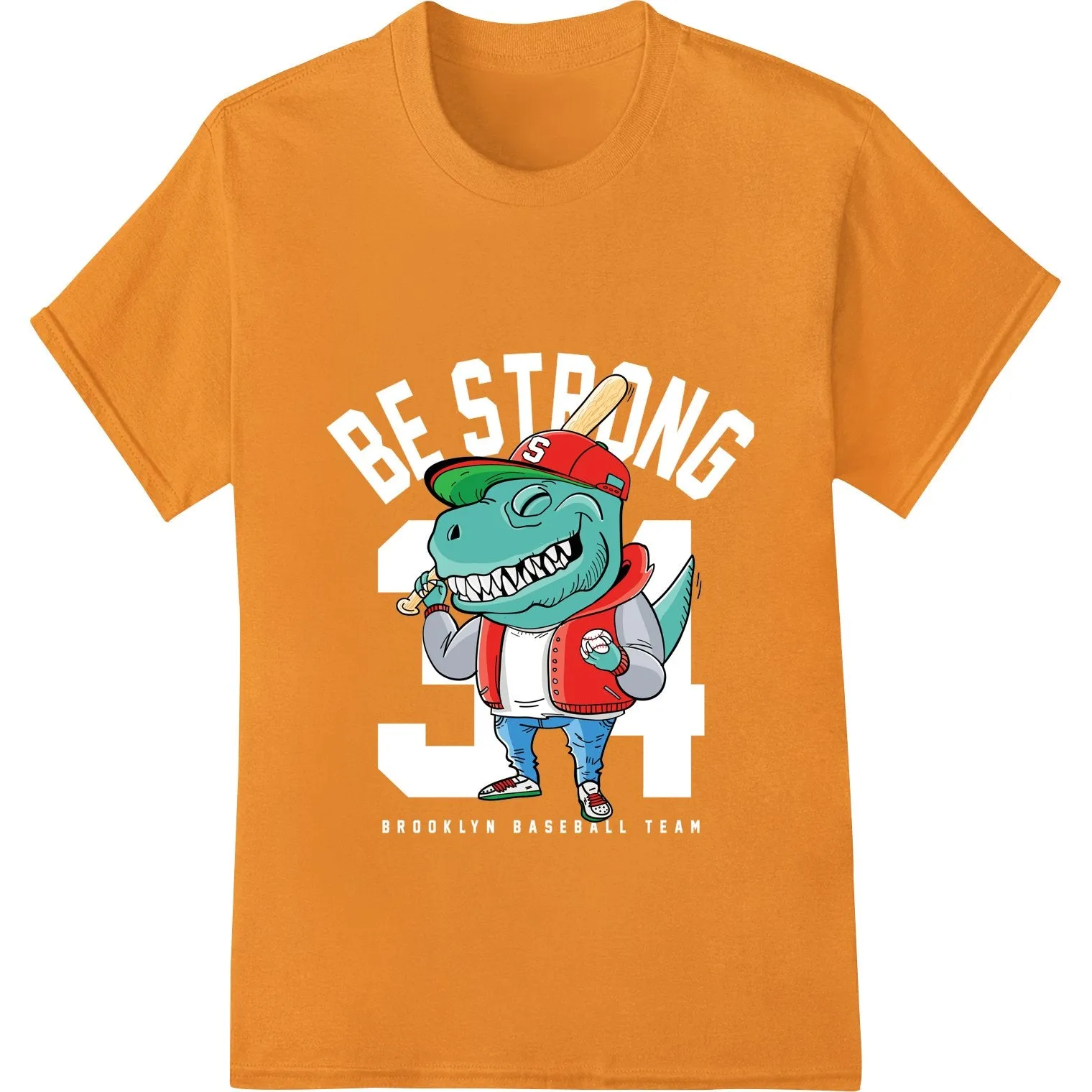 Dino Slugger: Home Run Baseball Dinosaur DTF Transfer
