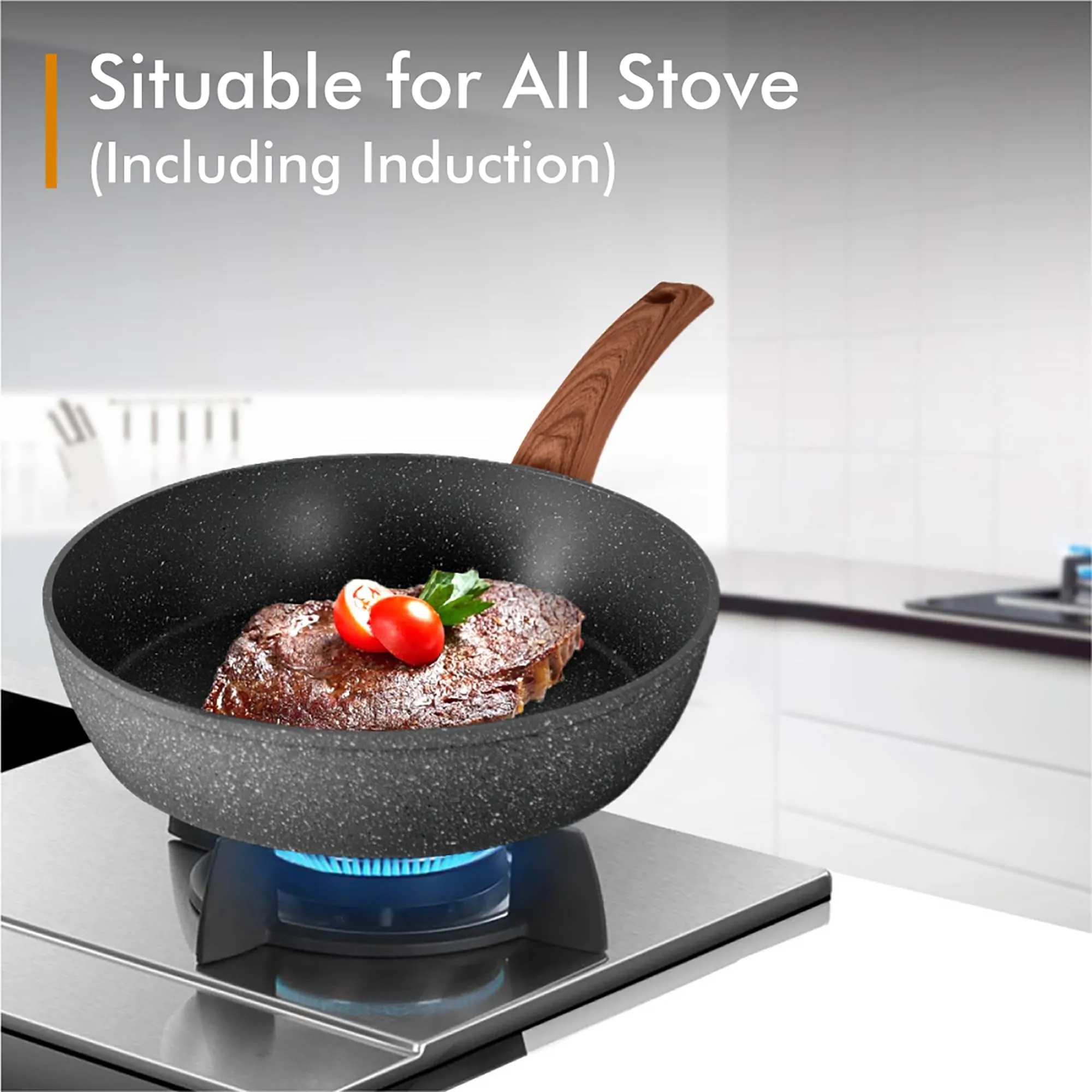 DishDelight 12 Piece Non-Stick Pots and Pans Set (New)