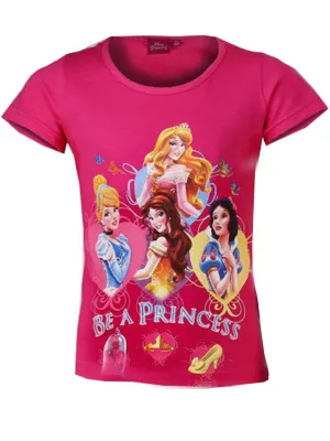 Disney Girls Princess Print T-Shirt Top Age 3 to 8 Years