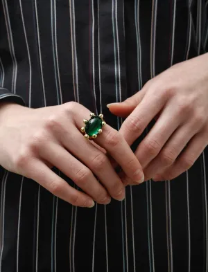 Diva Ring Brass/Emerald