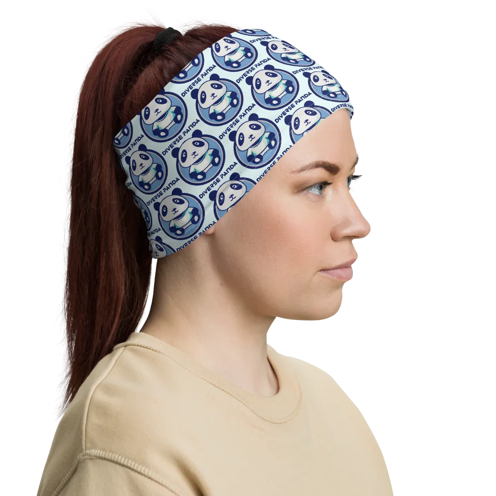 Diverse Panda Blue Lighter Themed Light Blue Neck Gaiter/ Head Wrap