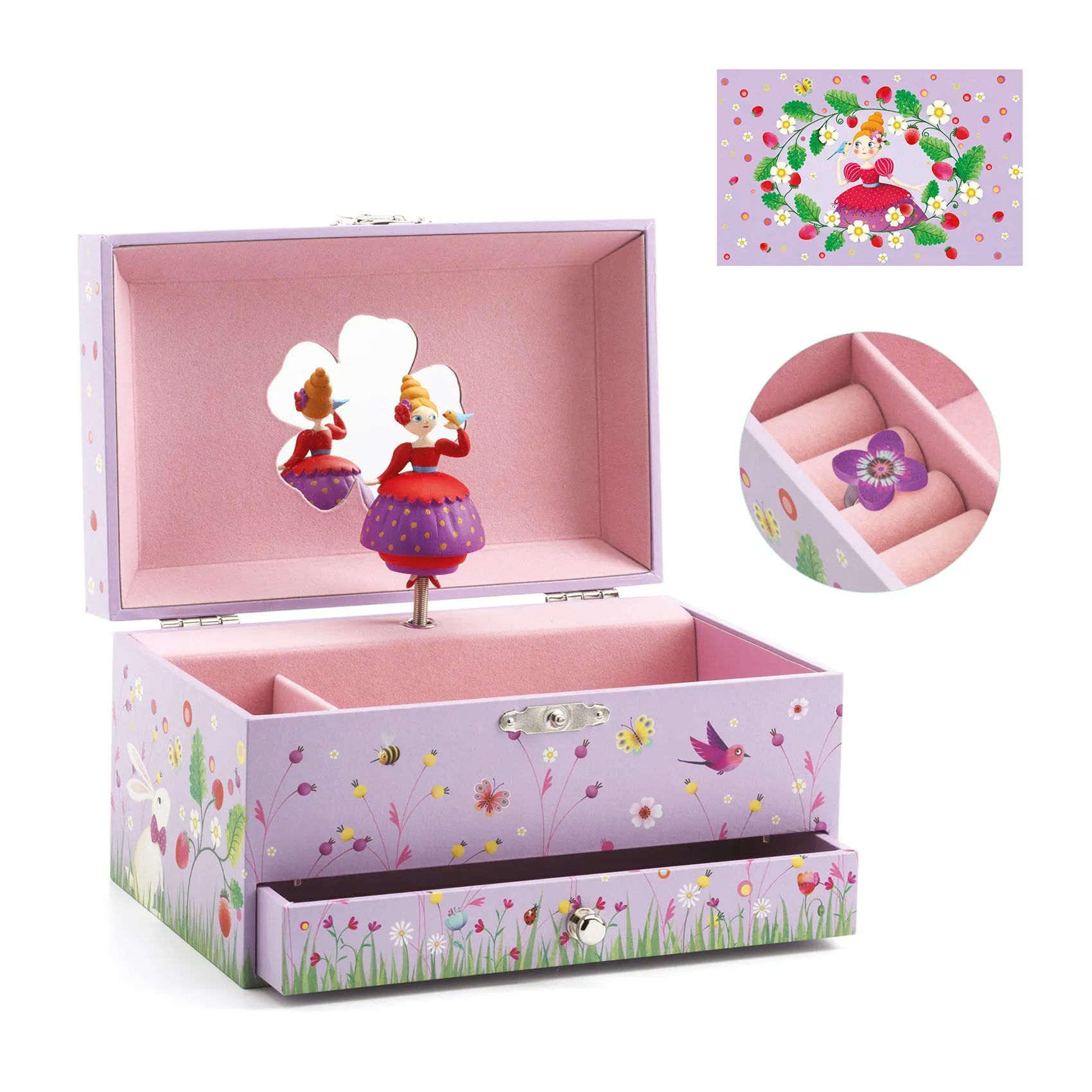 Djeco Wooden Musical Jewellery Box – Princesses Melody