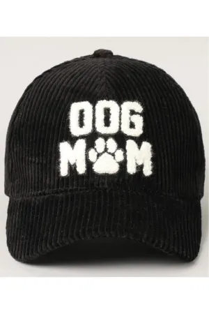Dog Mom 3D Embroidered Corduroy Baseball Cap