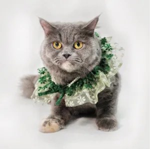 Dogobow Layered Neck Tutu for Dogs and Cats (Green) (Get a Bow Free)