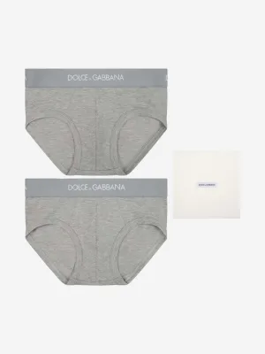 Dolce & Gabbana Boys Briefs Set (2 Pack) in Grey