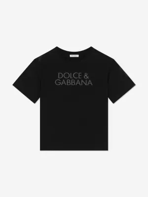 Dolce & Gabbana Boys Embossed Logo T-Shirt in Black