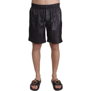 Dolce & Gabbana Chic Black Polka Dot Men's Swim Trunks