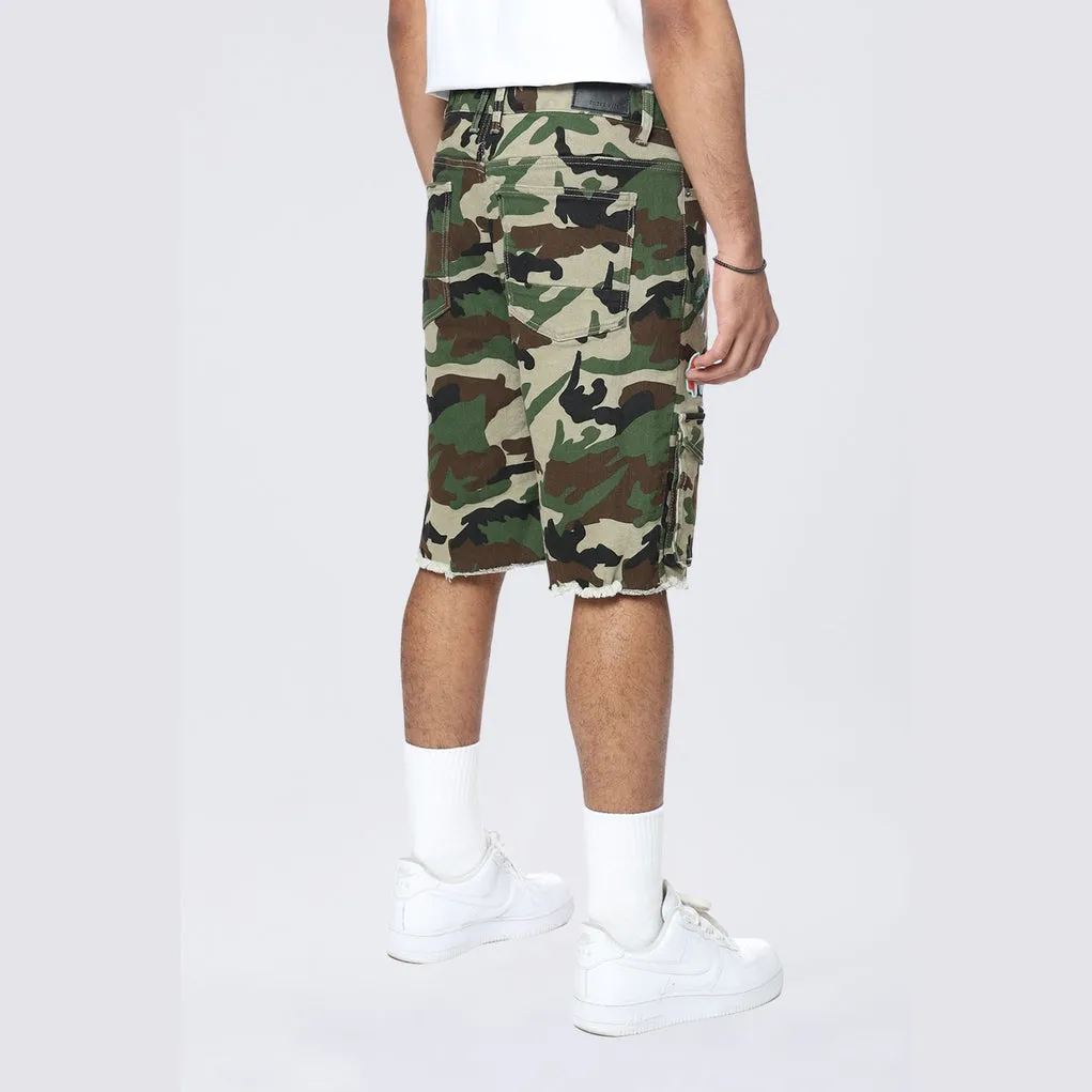 Doodle Graphic Resort Twill Shorts - Wood Camo