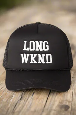 DOORBUSTER - Long Weekend Mesh Trucker Hat in Black
