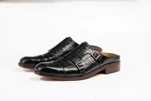 Double buckle Cap Toe monk backless Slip On Mule Custom Made-To-Order Shoes  Premium Quality Handmade