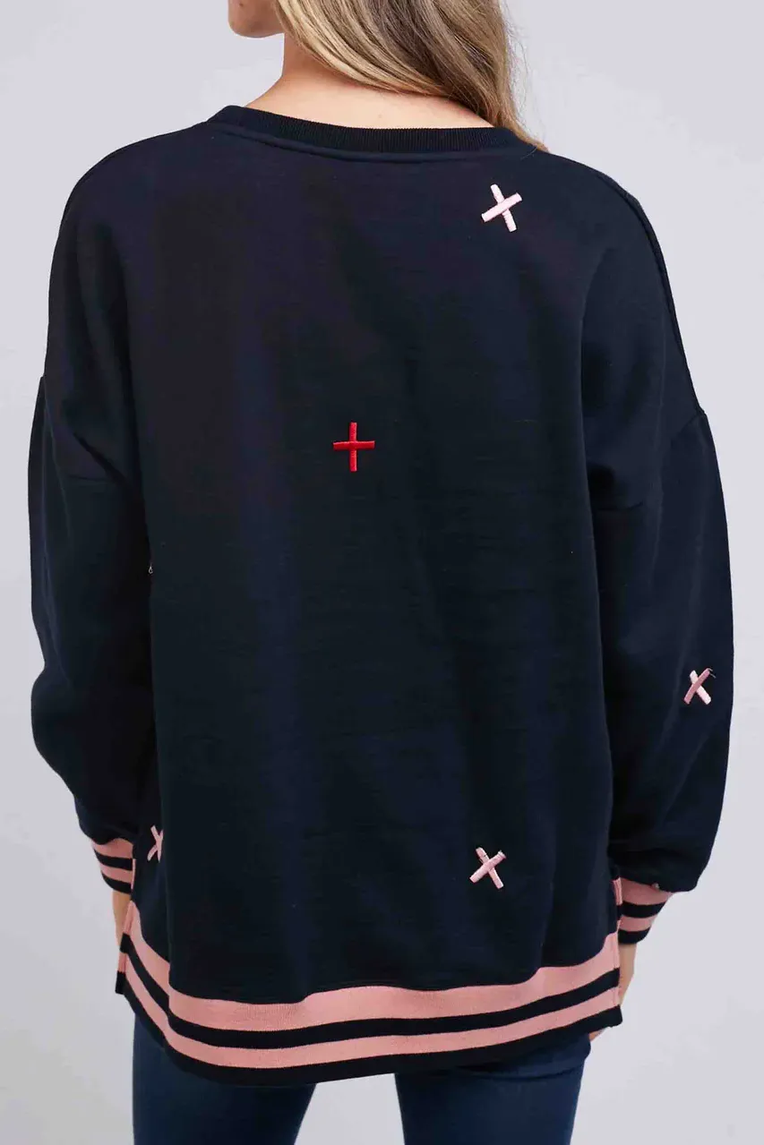 Double Cross Crew in Dark Sapphire