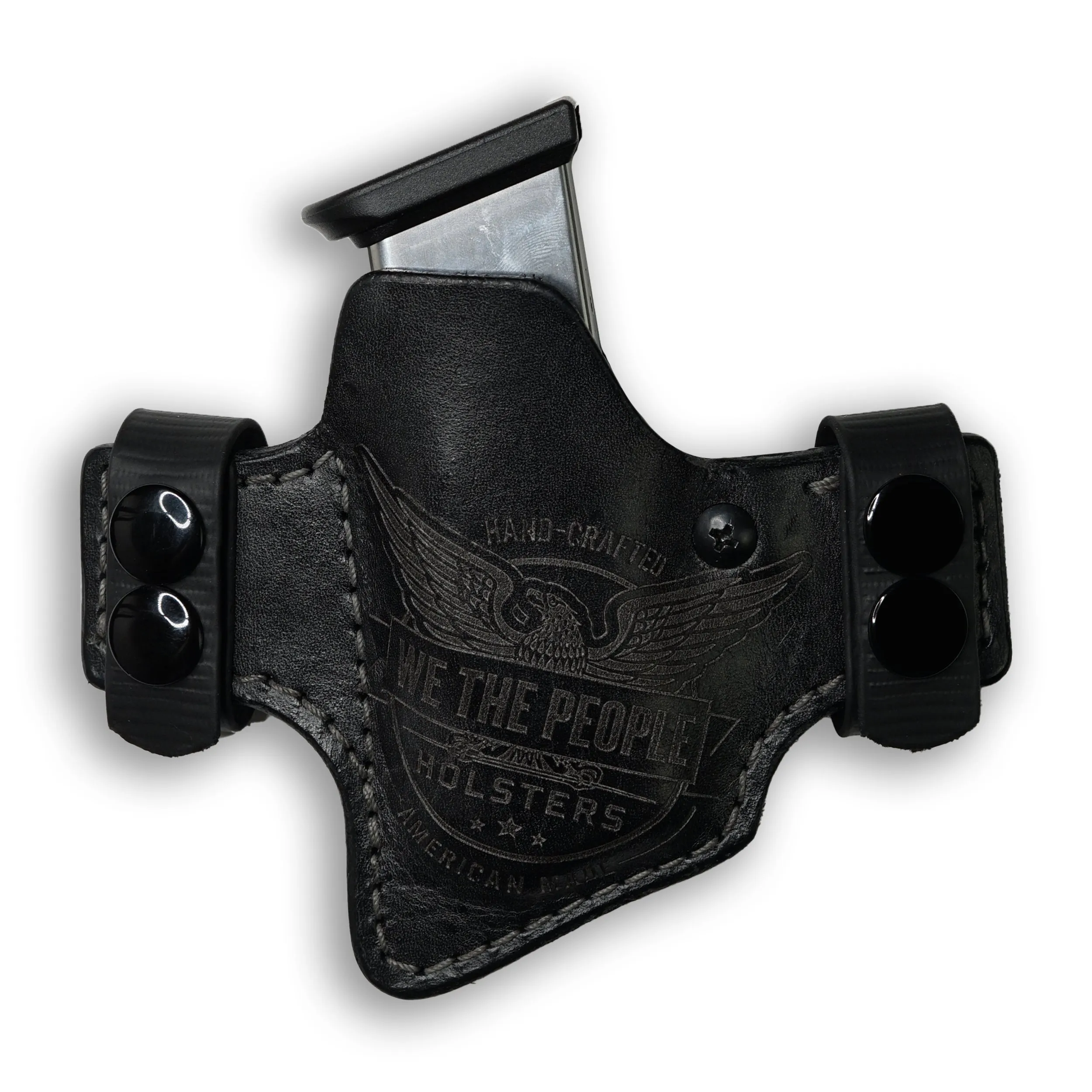 Double Stack Sub Compact 9MM/.40/380 Independence Leather OWB Magazine Carrier / Holster