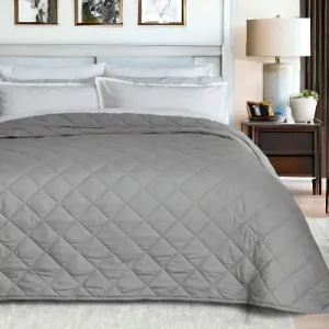 Dove Grey Quilted Bedspread
