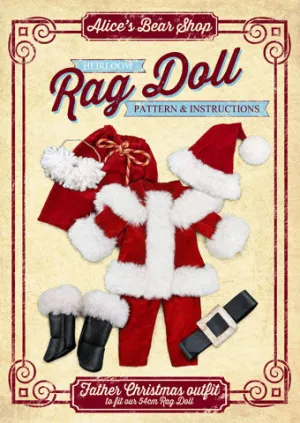 *DOWNLOAD* Sewing a Rag Doll Outfit - Father Christmas - A4 & US Pattern and Instructions - to fit our 54cm Rag Doll