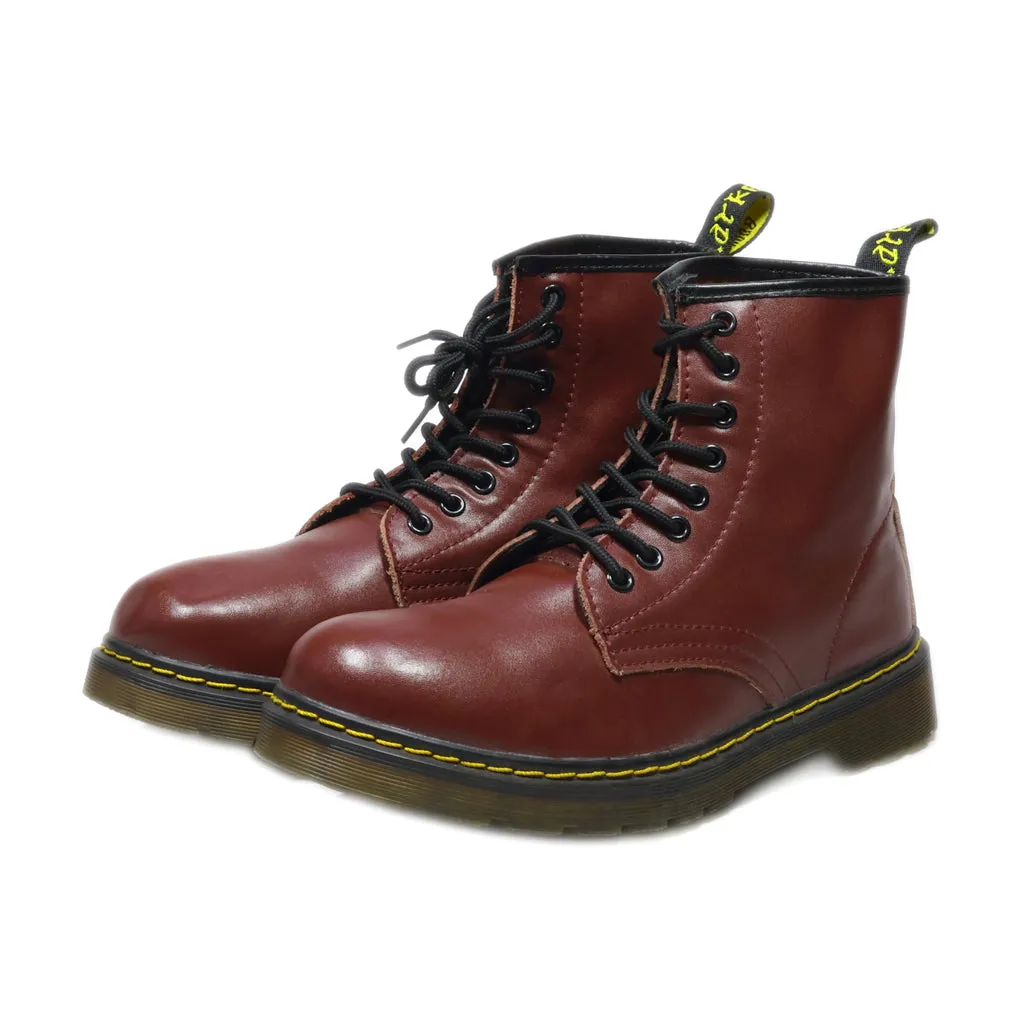 Dr. Martens Ankle Boots Leather Maroon Colour For Men