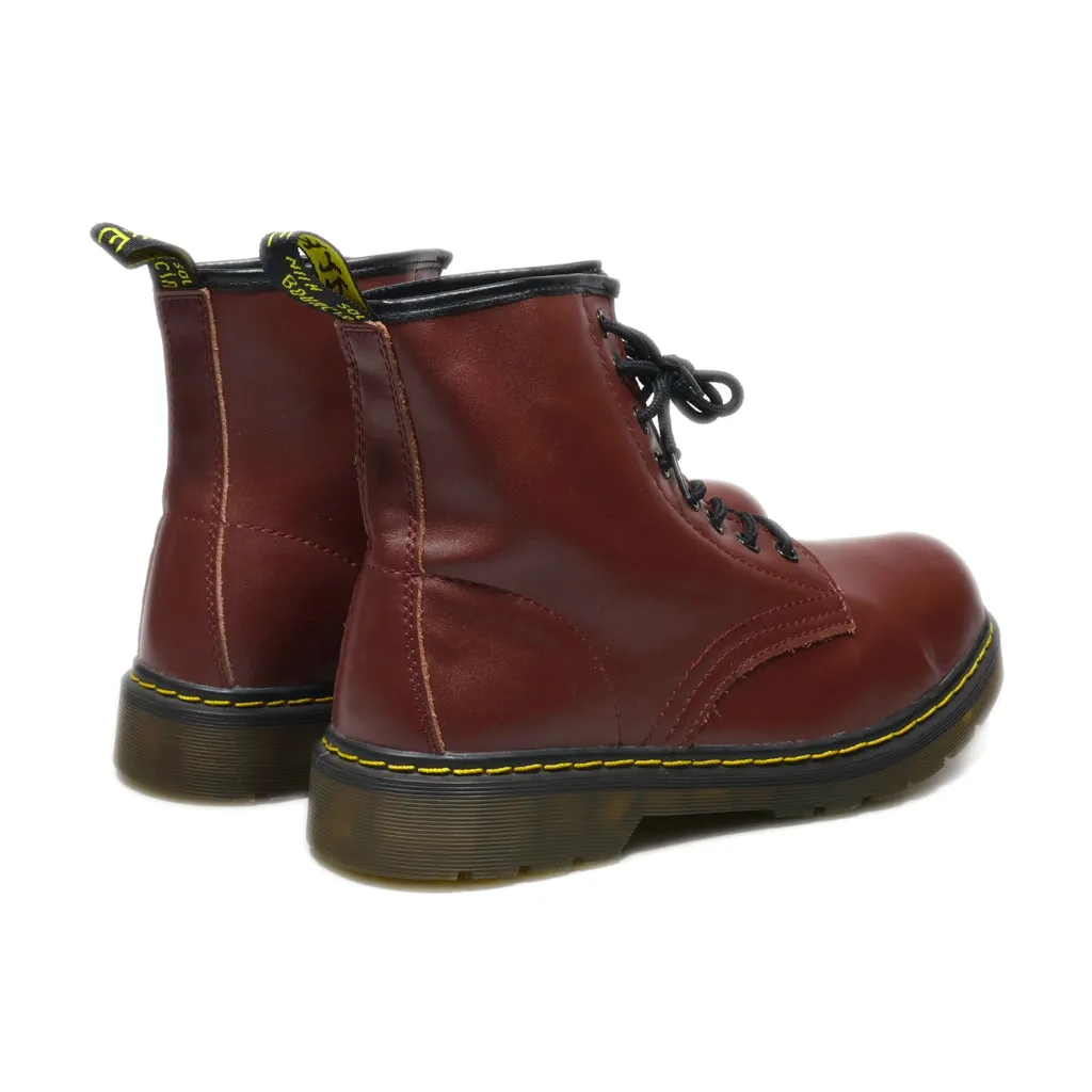 Dr. Martens Ankle Boots Leather Maroon Colour For Men