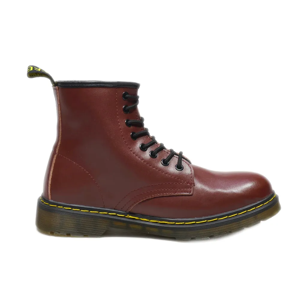 Dr. Martens Ankle Boots Leather Maroon Colour For Men
