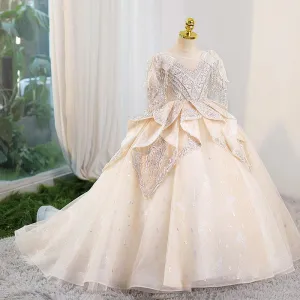 Dreamy Lace Princess Dress Luxurious Lace Ball Gown Elegant Sequin Evening Dress