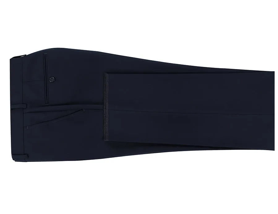 Dress Pants Regular Leg Un-Hemmed Bottoms in Dark Navy