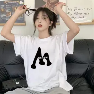Drop Shoulder Cropped Loose Fit Slimming Short Sleeve Tee