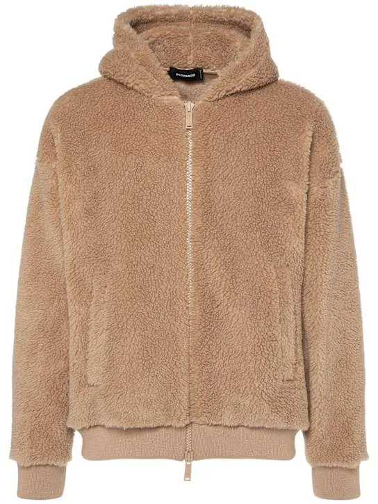Dsquared2   Relax fit zipped teddy hoodie 