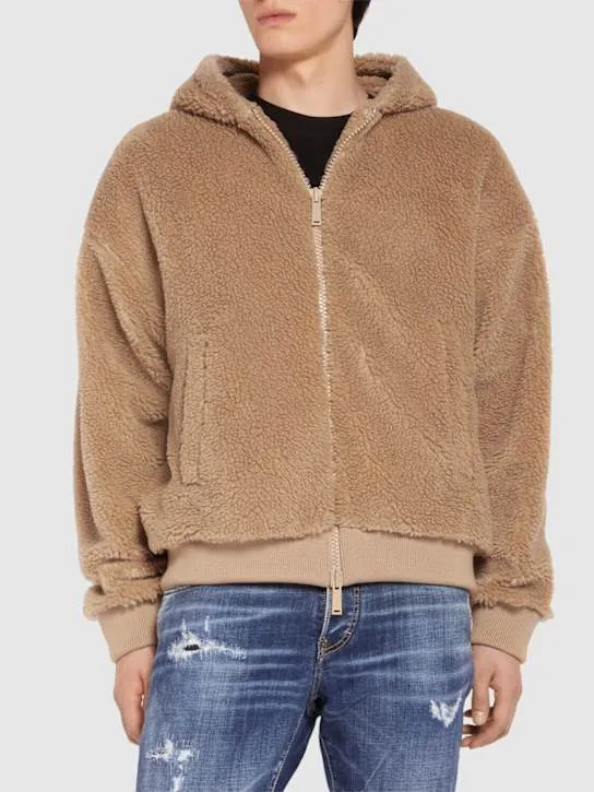 Dsquared2   Relax fit zipped teddy hoodie 