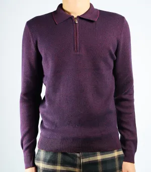 DT 1/4 Zip Melange Polo Ls