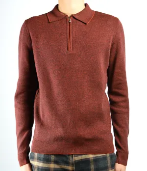 DT 1/4 Zip Melange Polo Ls