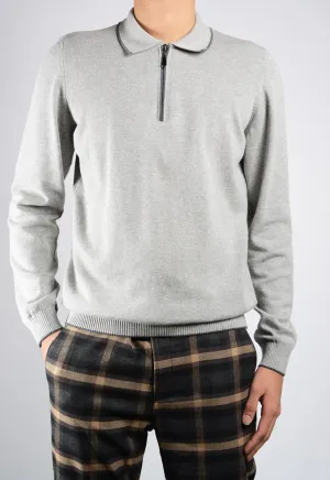 DT Tipped 1/4 Zip Polo Ls