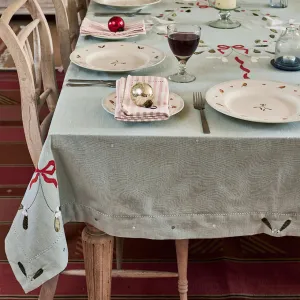 Duckegg Ribbon &amp; Mistletoe Tablecloth - Extra Large