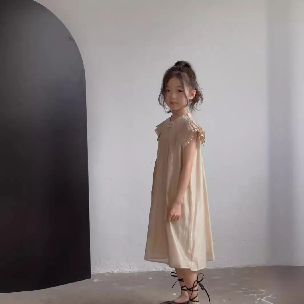 DUNNMALL  Girls National Style New Chinese Retro Improved Cheongsam Dress